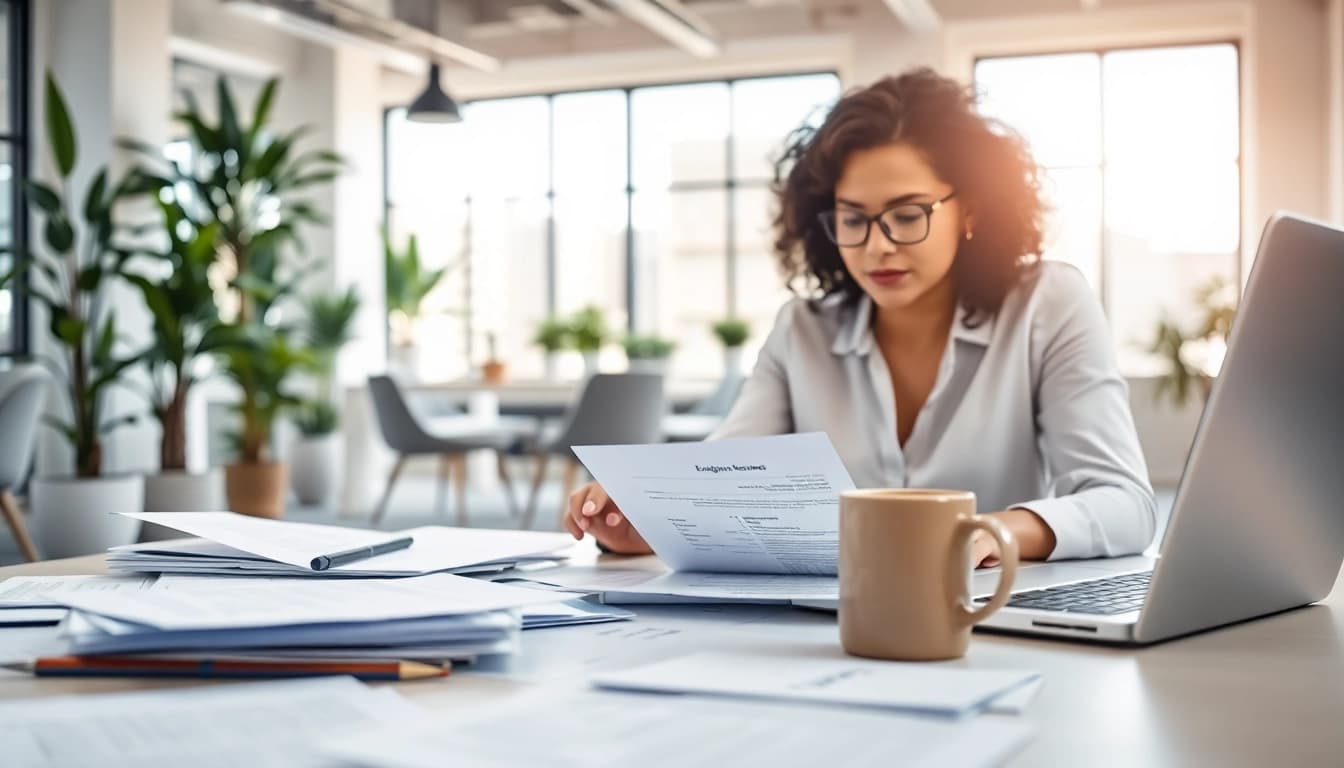 Headhunter Ingenieure analysiert Ingenieurlebensläufe und interagiert mit Klienten in einem modernen Büro.