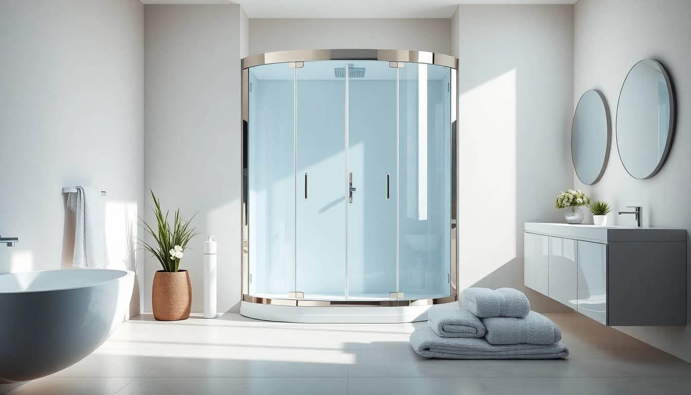 Funktionale sonni Duschkabine 90x90 in einem modernen Badezimmer, elegant und einladend.