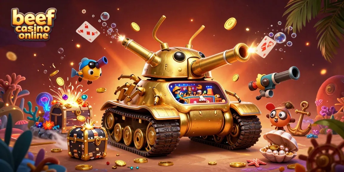 Beef Casino online: Gewinnen Sie im bunten Casino mit Miniaturen, bunten Juwelen und Spielkarten.