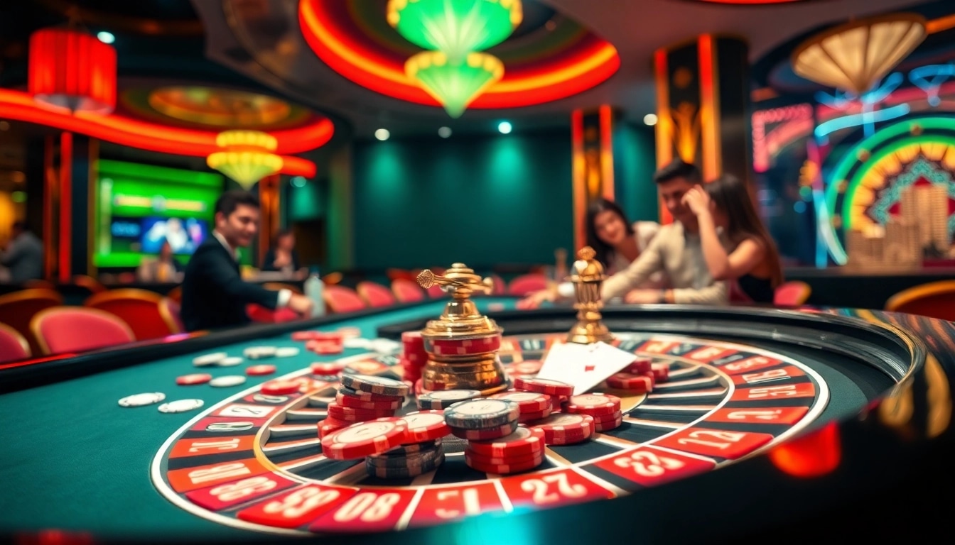 Spannung und Spaß an einem Roulettetisch auf casino spiele.de mit Chips und Karten.
