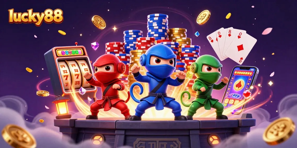 Engage with lucky88 by exploring this vibrant slot game scene filled with golden coins and lucky symbols.