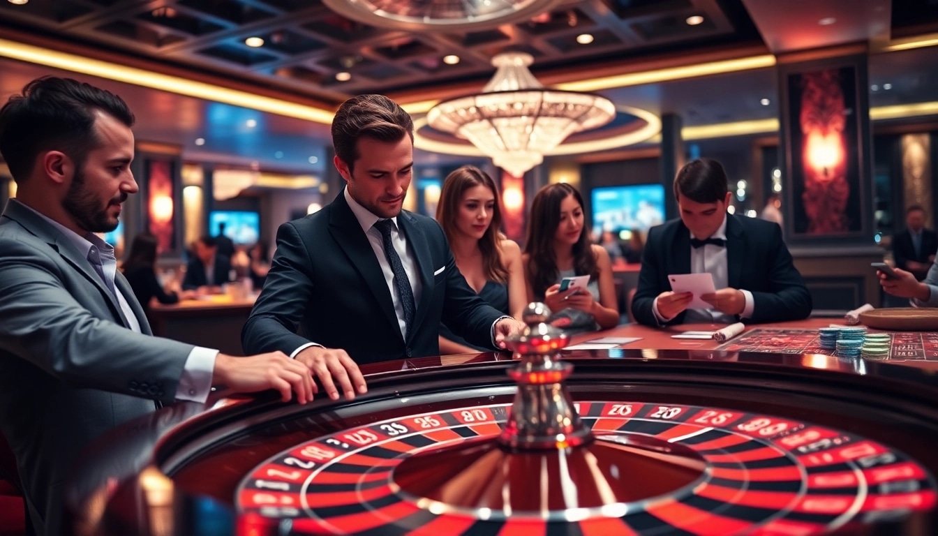 Exciting roulette action at CM88's luxurious casino, showcasing player engagement and betting dynamics.