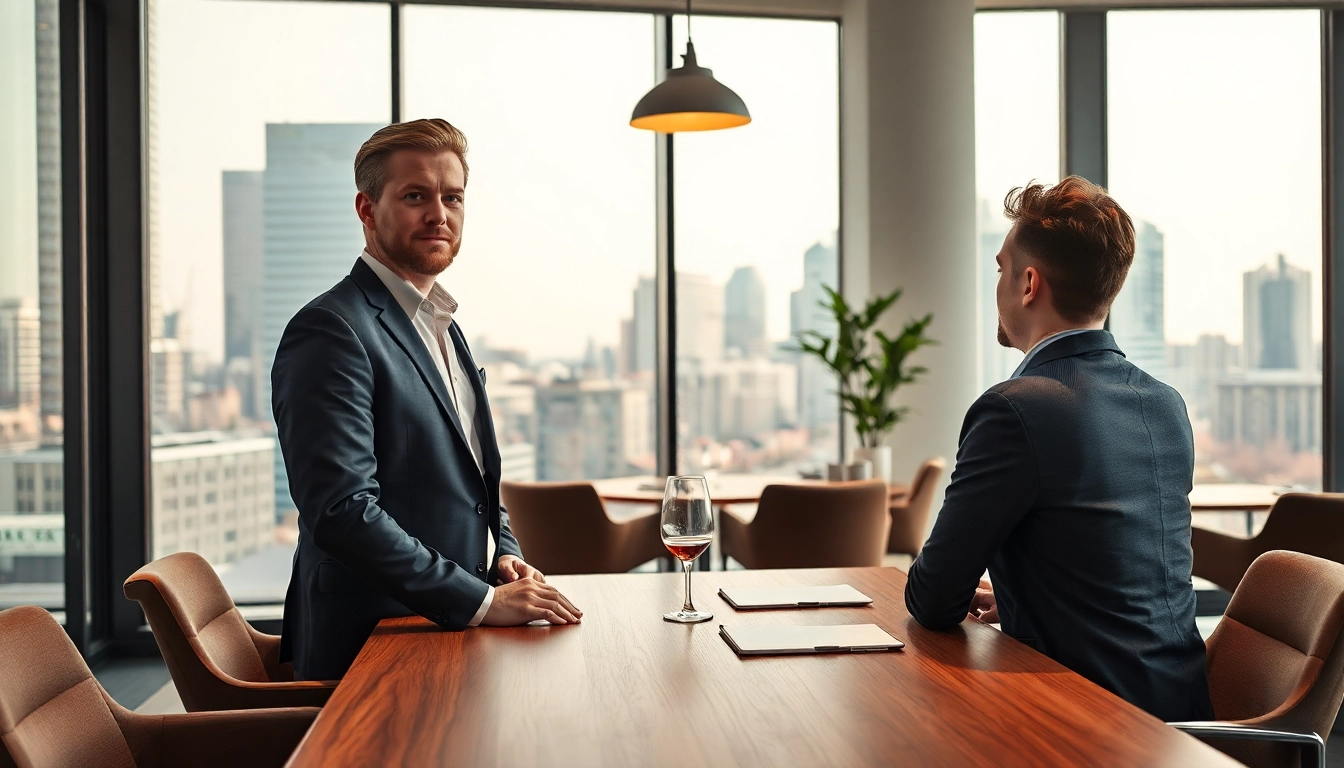 Interaktion mit einem Headhunter Gastronomie im modernen Büro, das Professionalität und Engagement für die Branche zeigt.