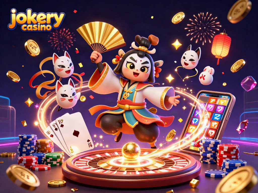 Experience the vibrant action of jokery casino with immersive 3D gaming characters in a stunning design.