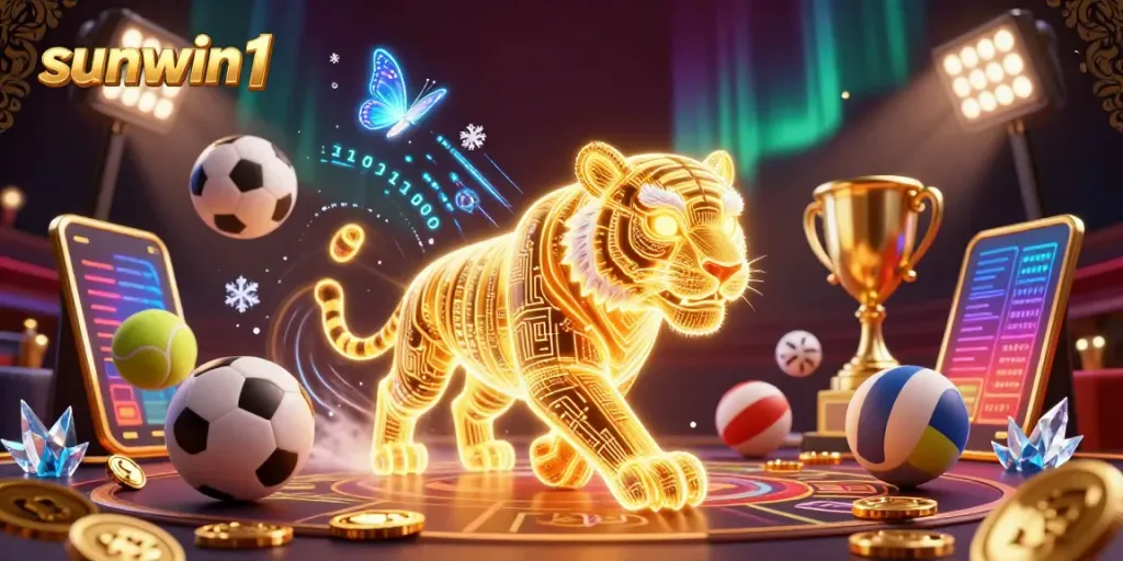 Experience the thrill of gameplay at sunwin1 with 3D designs showcasing vibrant casino elements.