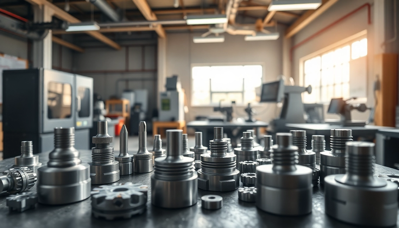 Präzise gefräste frästeile in einer modernen CNC-Werkstatt bei Tageslicht.