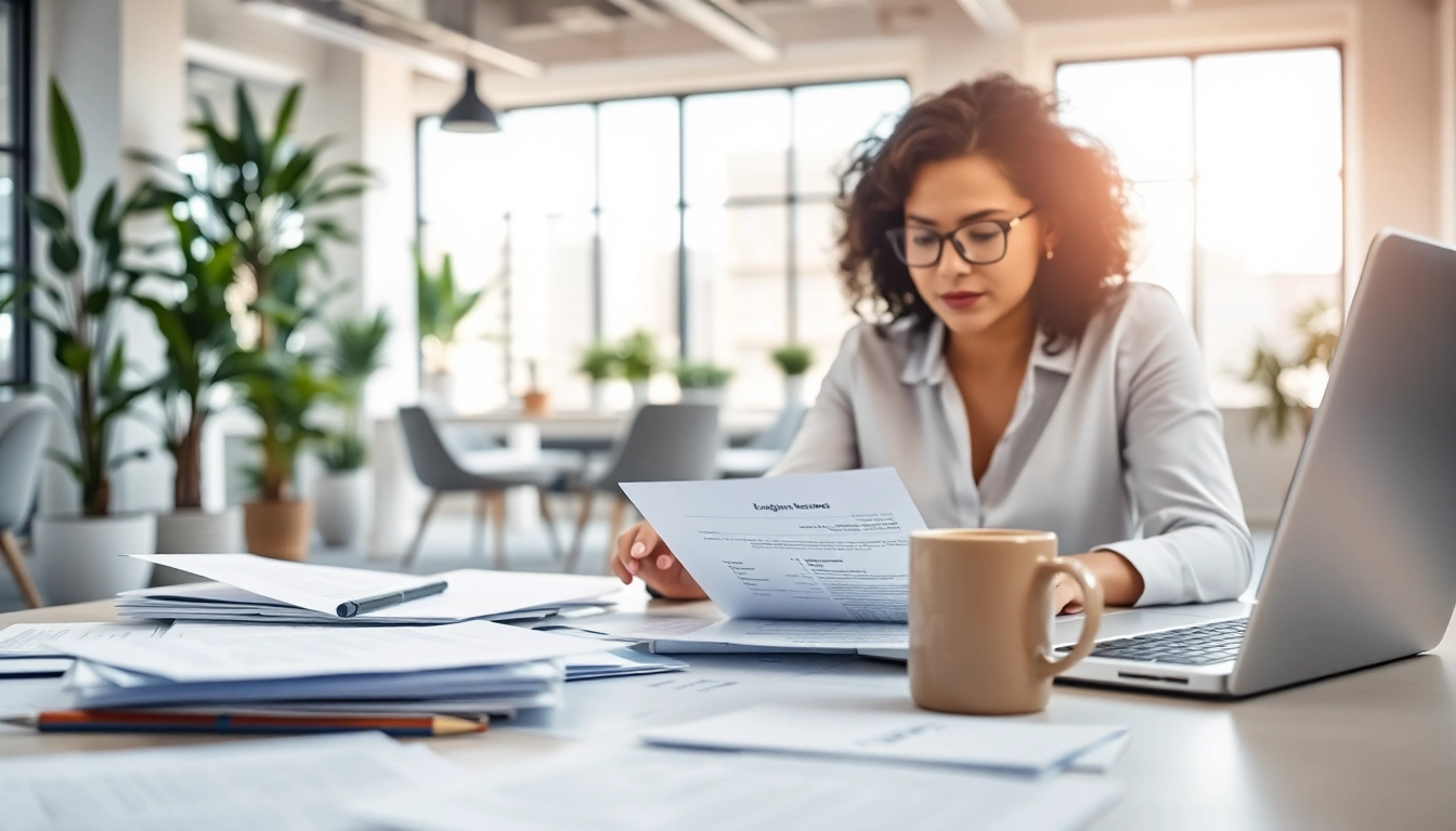 Headhunter Ingenieure analysiert Ingenieurlebensläufe und interagiert mit Klienten in einem modernen Büro.