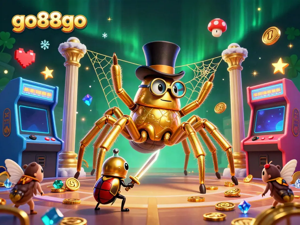 Experience thrilling gameplay with go88go as a golden tarantula weaves luck into your bets at the casino.