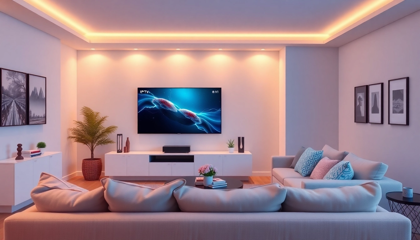 Enjoy seamless entertainment with IPTV kaufen through a cozy living room setup featuring a sleek TV and vibrant decor.