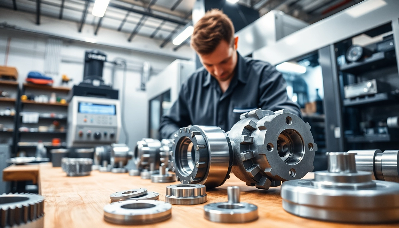 Präzise frästeile werden von einem Techniker in einer modernen Werkstatt bearbeitet.
