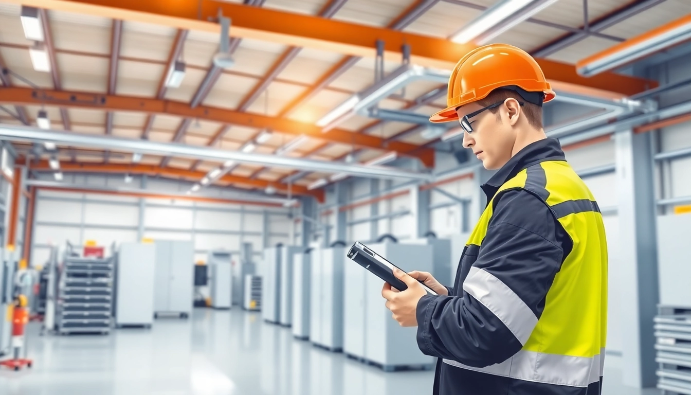 Technician conducting DGUV V3 Prüfung to ensure electrical safety and compliance in the workplace.