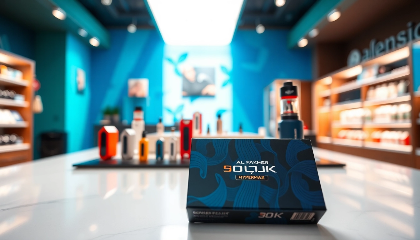 Al Fakher 30K Hypermax showcasing in an elegant vape store setup, inviting customers to explore.