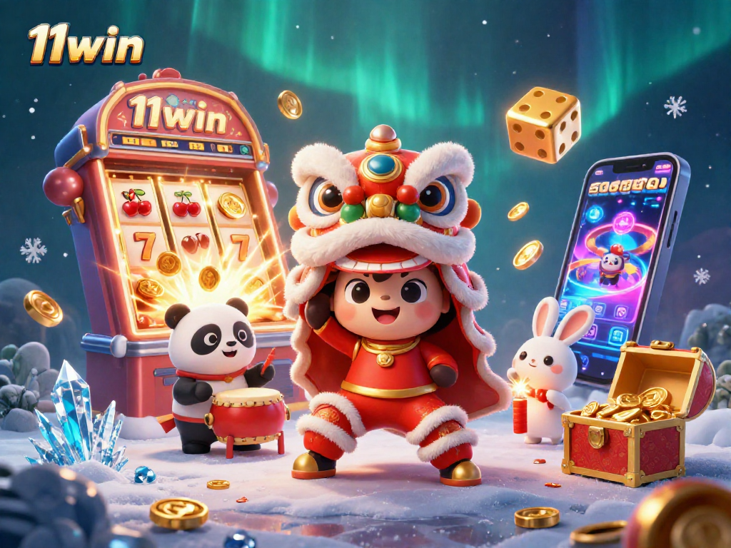Experience the thrill of 11win's lively casino ambiance with jackpot-filled excitement and vibrant characters!