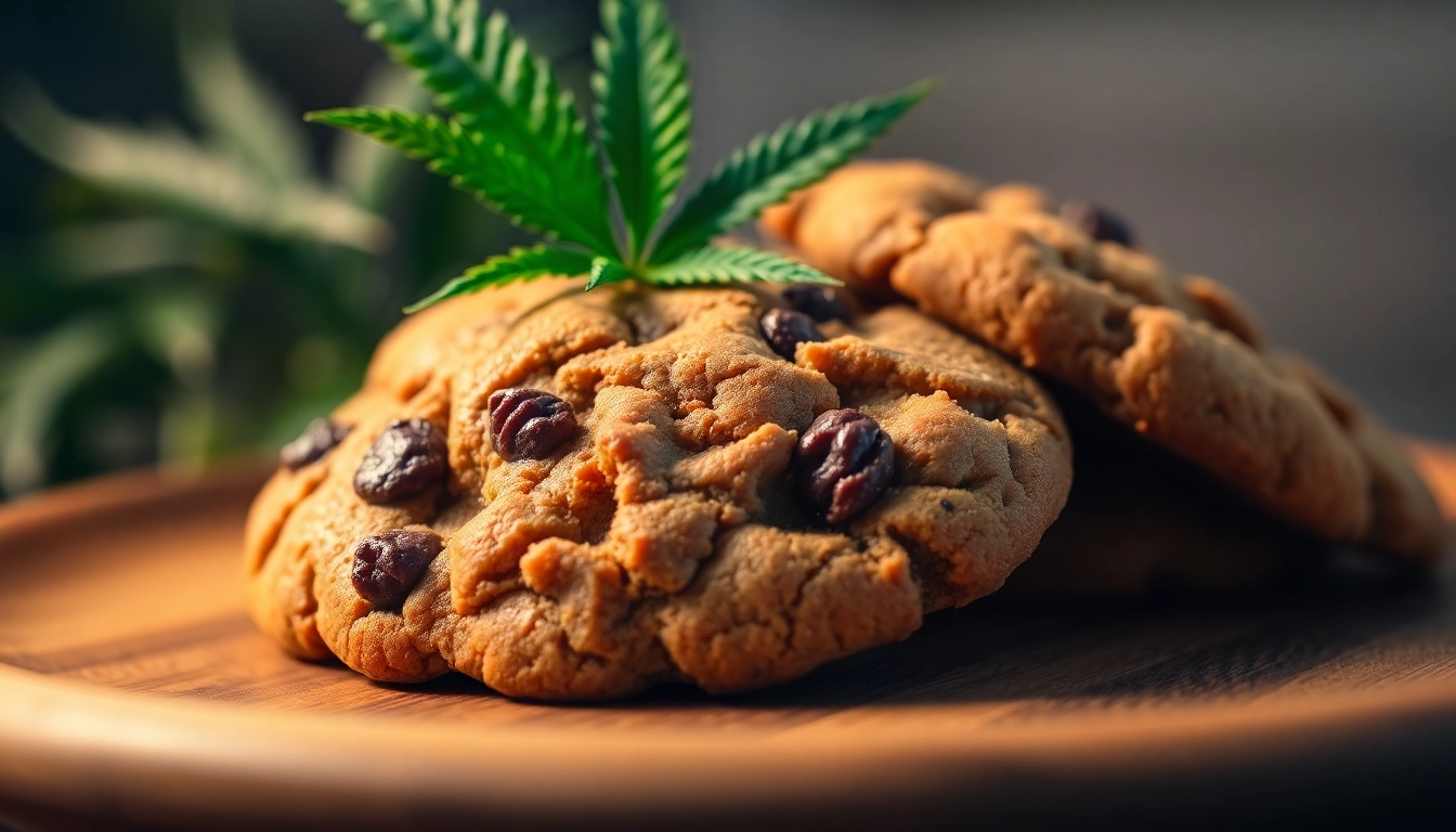 Authentic haschkekse kaufen: Enjoy gourmet cannabis cookies beautifully presented with rich texture.