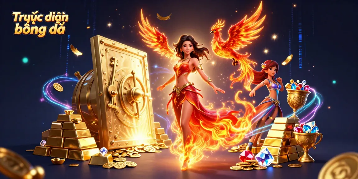 Experience Trực tiếp bóng đá with a stunning illustration of a fiery scene blending soccer energy and luxury.