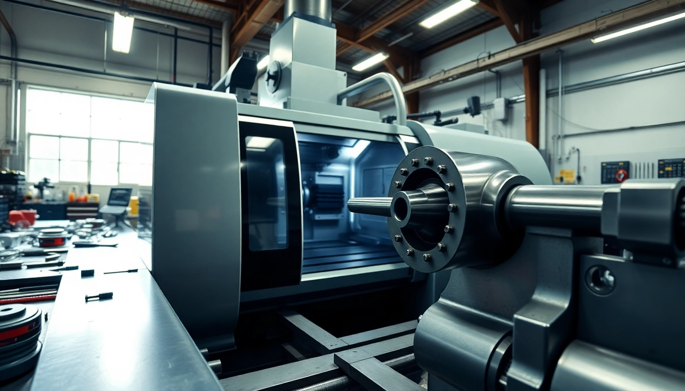 CNC drehen Maschinen und Werkzeuge in einer professionellen Werkstatt präsentieren.