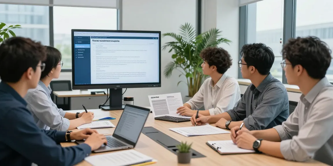 Vermessungsbüros und ÖbVI Team diskutiert Datenschutzrichtlinien in modernem Büro.