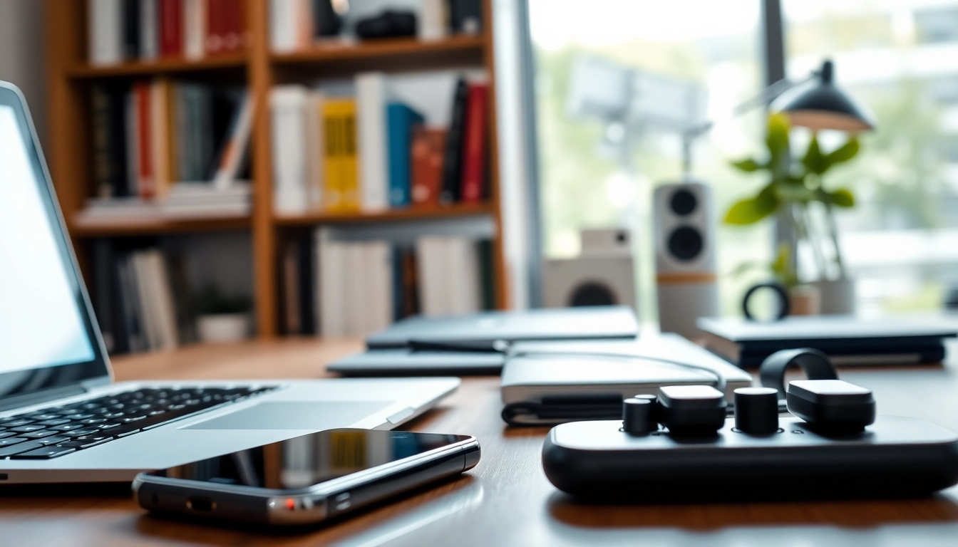 Tech gadgets on a desk illustrating Technik Tipps for modern solutions.