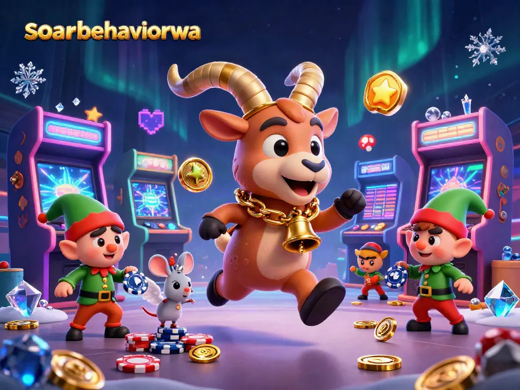 Experience the thrill of soarbehaviorwa with a festive Krampus goat at a holiday casino scene!