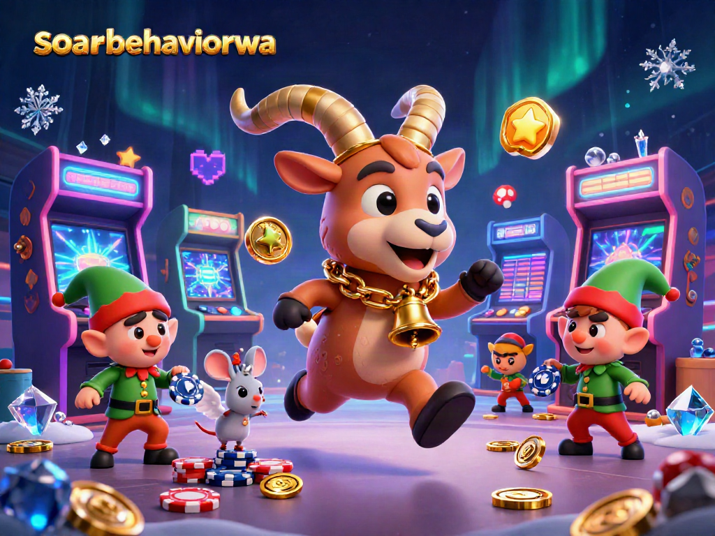 Experience the thrill of soarbehaviorwa with a festive Krampus goat at a holiday casino scene!