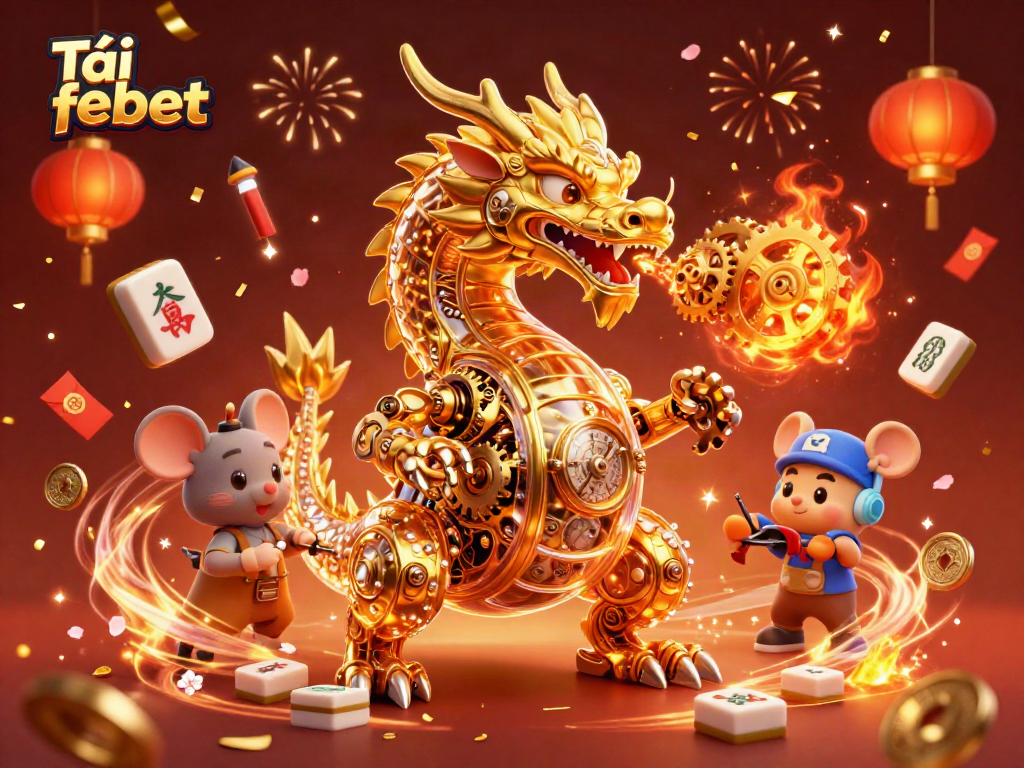Engage with the action in Tải febet's vibrant 3D gaming world featuring epic casino elements.