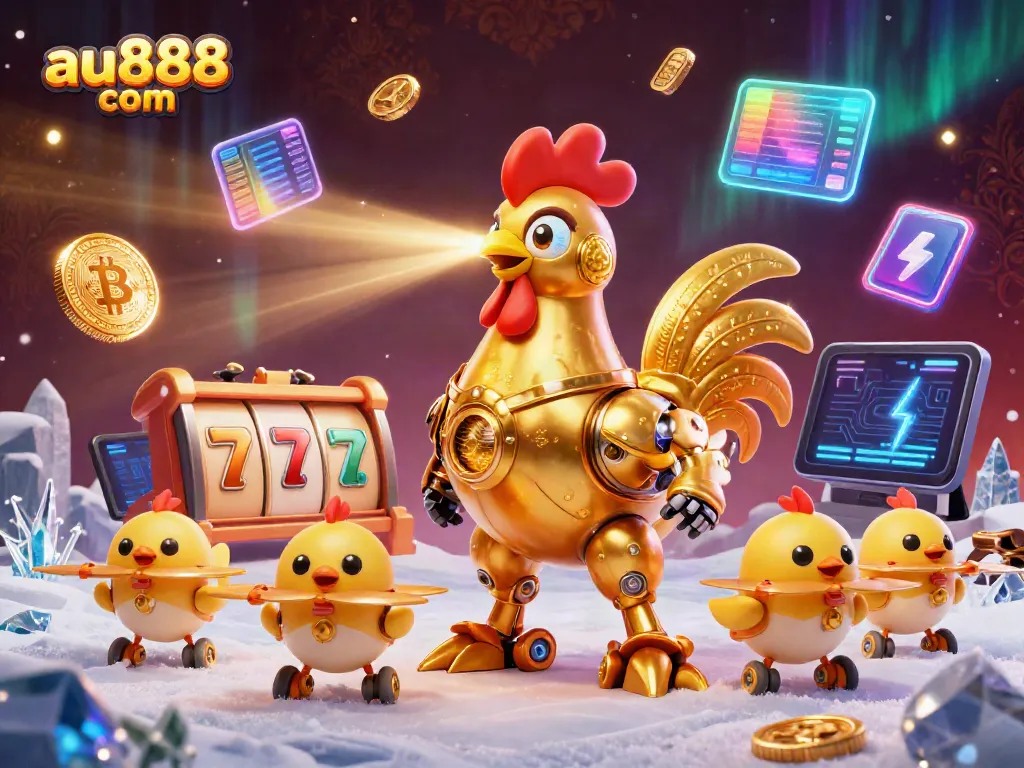 Engage with exciting slot options and crypto rewards at au888 com with a vibrant 3D illustration.