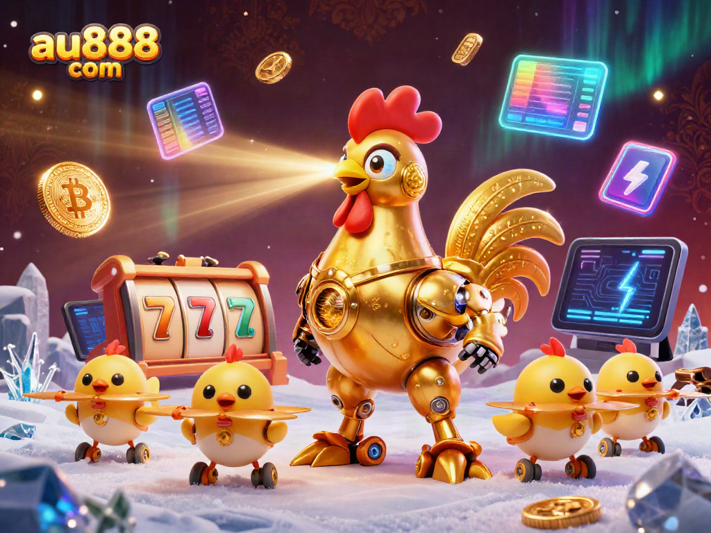Engage with exciting slot options and crypto rewards at au888 com with a vibrant 3D illustration.