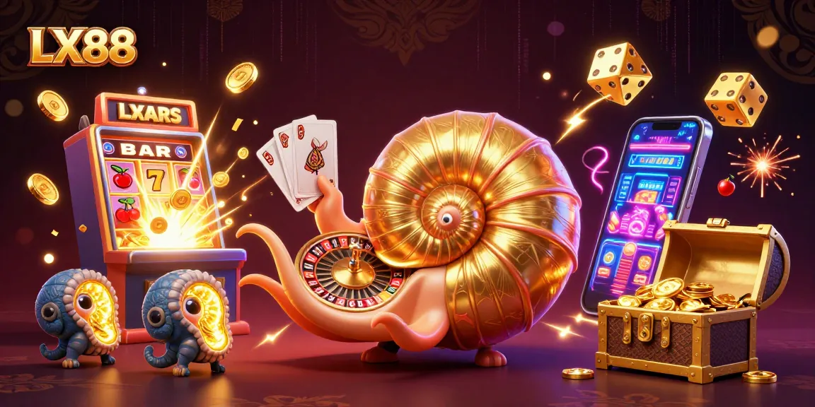 Spin the LX88 roulette wheel with vibrant jackpot symbols and glowing treasures in this casino-themed artwork.