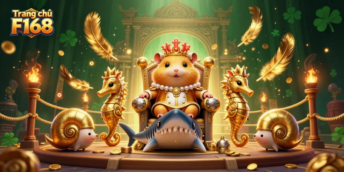 Experience the thrilling adventures of Trang chủ F168 with an engaging golden hamster king at the gaming throne.