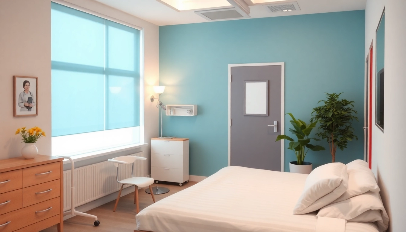 Engagierte Pflegefachkraft bei pflegefachkraft stelle hameln unterstützt einen Patienten in einem modernen Pflegezimmer.