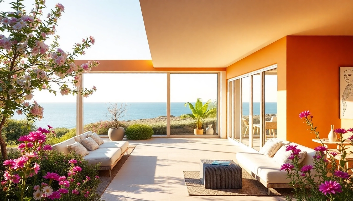 Schönes nord zypern haus kaufen mit Meerblick und blühenden Gärten, ideal für Investitionen.