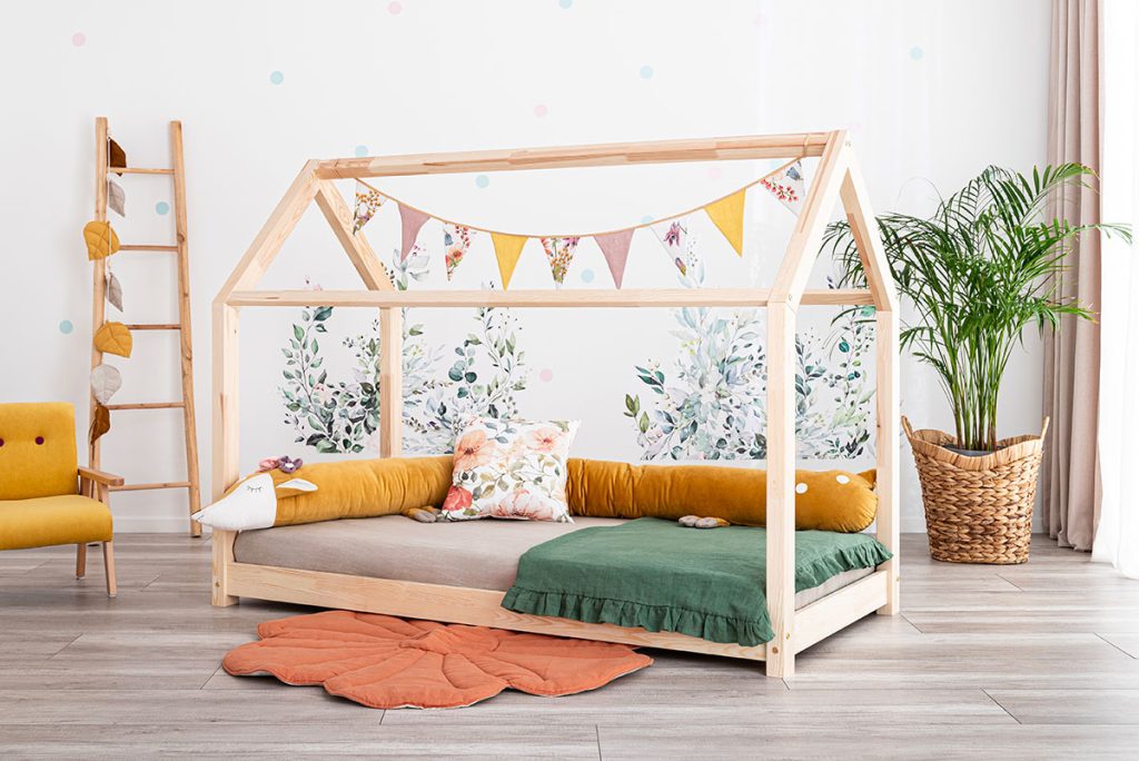 Stabile Bauweise und höhenverstellbares Design – Hausbett 120×200