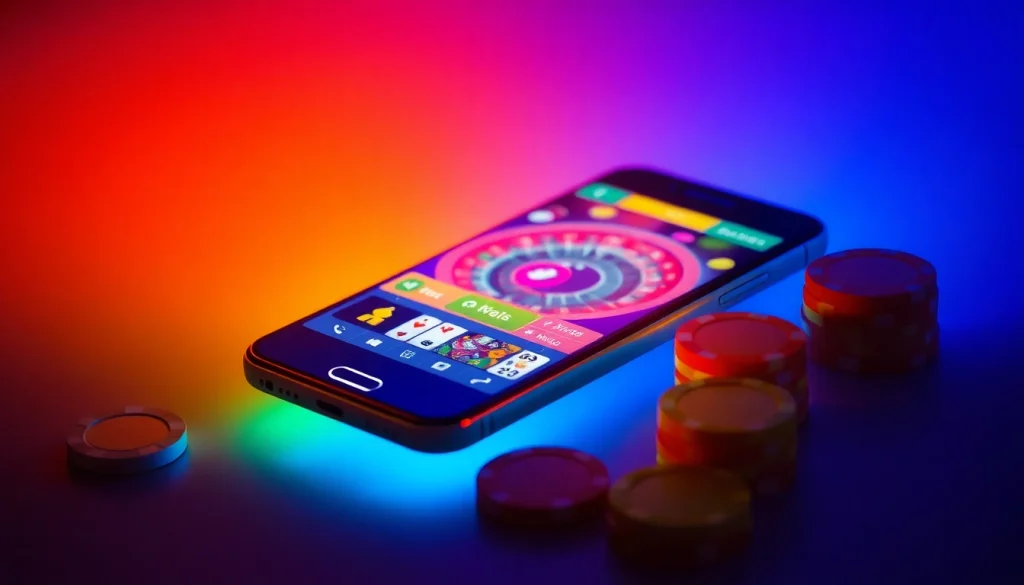Entdecken Sie die aufregenden besten mobilen Online-Casinos mit hochwertiger Smartphone-Grafik, die Casino-Spiele und Boni zeigt.