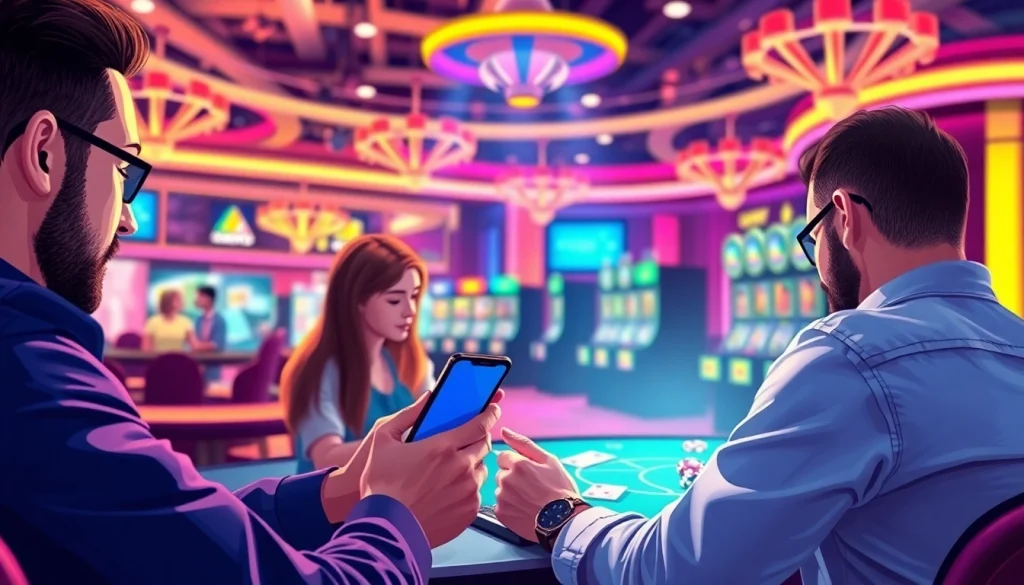 Erleben Sie die besten mobile online Casinos mit Spielern, die aufregende Casino-Spiele auf ihren Smartphones genießen.