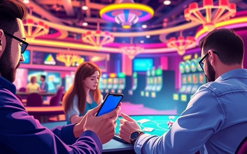 Erleben Sie die besten mobile online Casinos mit Spielern, die aufregende Casino-Spiele auf ihren Smartphones genießen.