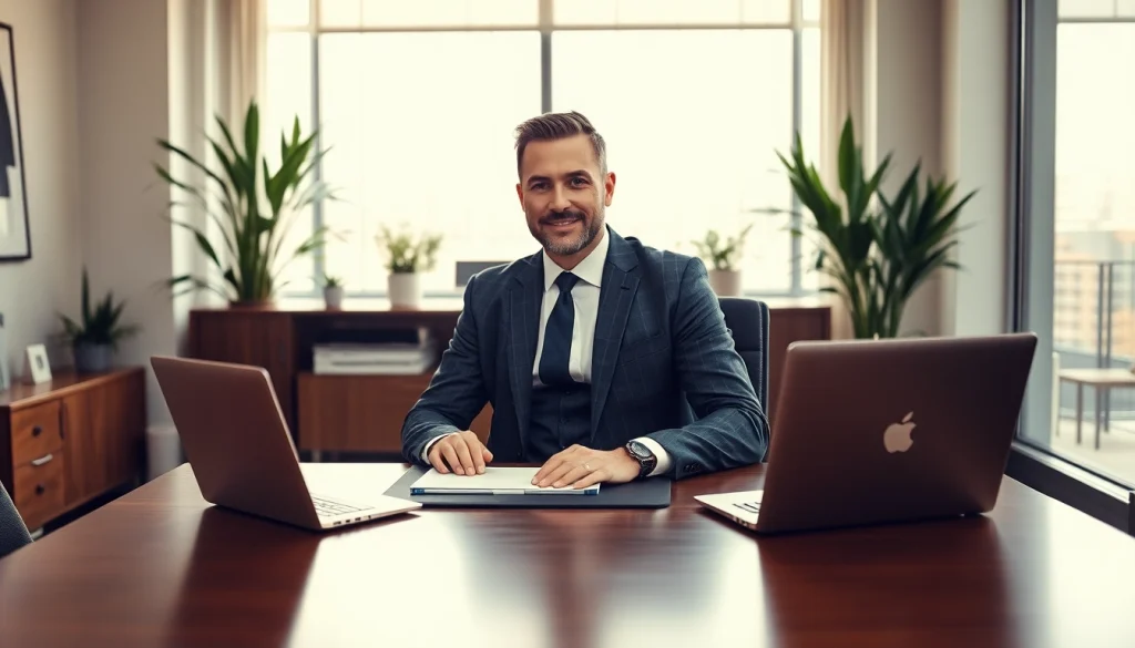 Professioneller Headhunter im modernen Büro, der Führungskräfte Vertrieb Headhunter vermittelt.