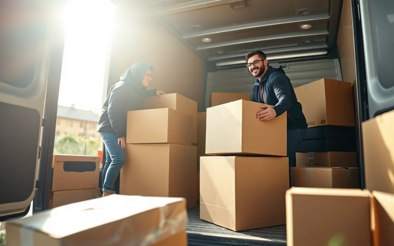 Die Umzugsunternehmen im Saarland sorgen für einen stressfreien Umzug, unterstützt von einem freundlichen Team, das Möbel effizient verpackt.