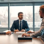 Headhunter Wiesbaden unterstützt Klienten bei der Talentakquise in einem modernen Büro.