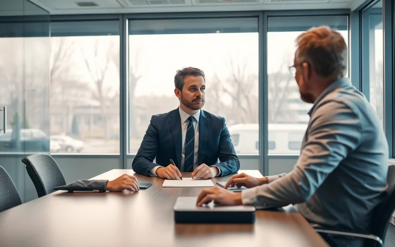 Headhunter Wiesbaden unterstützt Klienten bei der Talentakquise in einem modernen Büro.