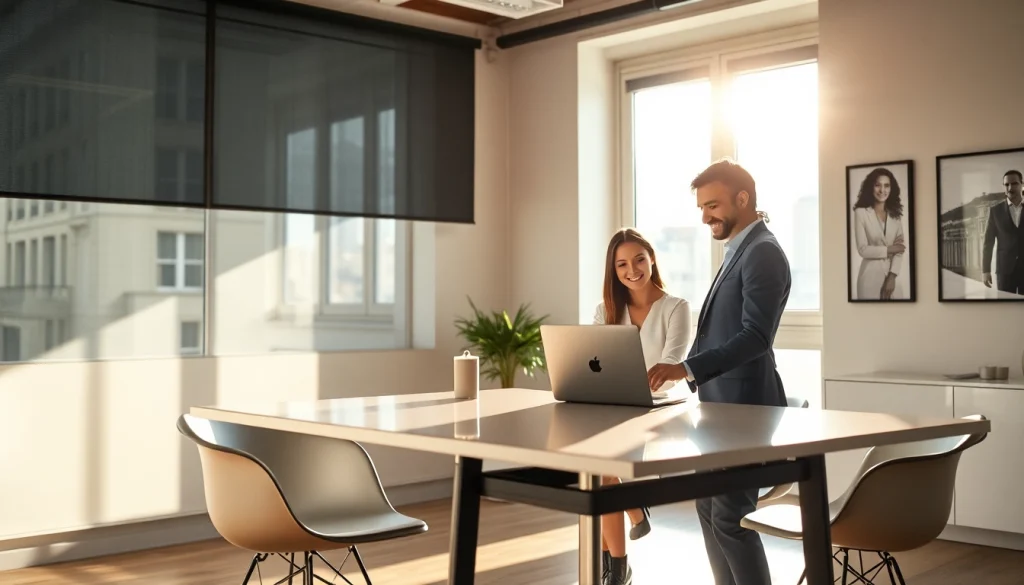 Professioneller Headhunter Agentur-Beratungsraum mit freundlichem Berater und Klienten.