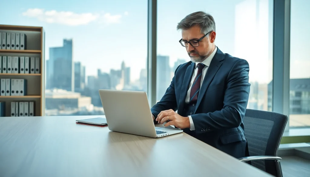 Headhunter Frankfurt im modernen Büro bei der Arbeit an der Personalvermittlung.