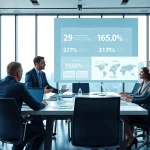 Interaktiver Headhunter Ingenieure mit Ingenieuren in modernem Büro, die talentierte Ingenieure identifizieren.