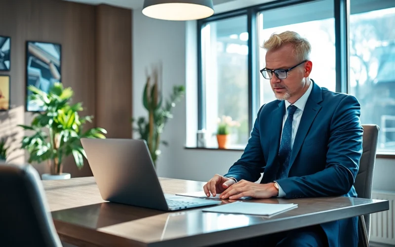 Professioneller Headhunter Monchengladbach im Gespräch mit einem Klienten in einem modernen Büro.
