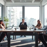 Besprechung zur Rekrutierung mit Headhunter Hannover in modernem Büro.