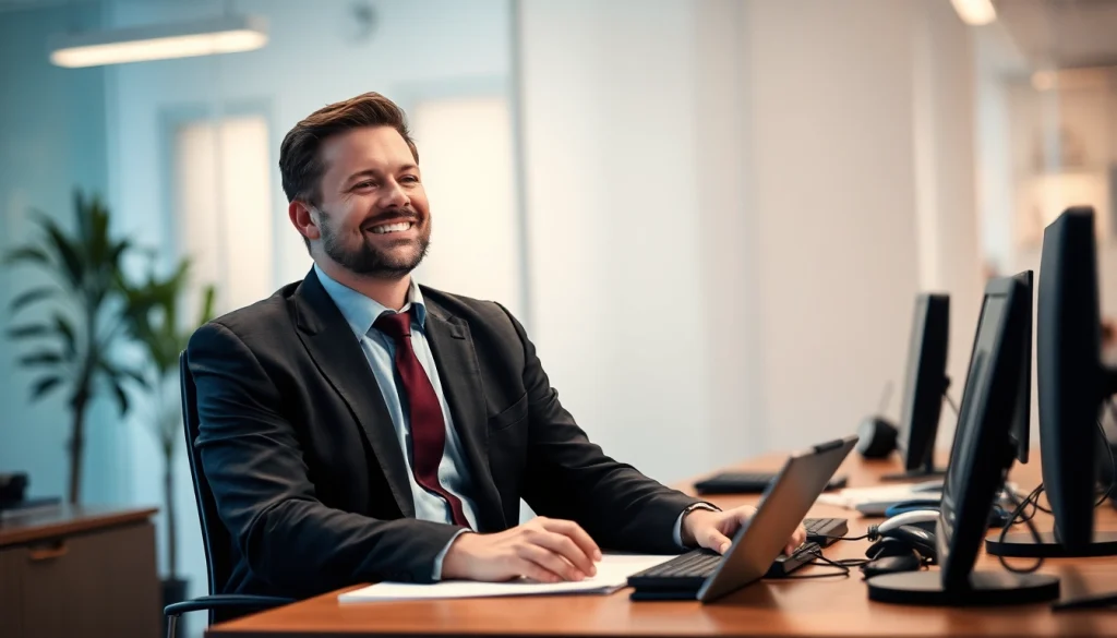 Headhunter IT im modernen Büro bei einem Gespräch mit einem Bewerber.