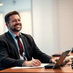 Headhunter IT im modernen Büro bei einem Gespräch mit einem Bewerber.