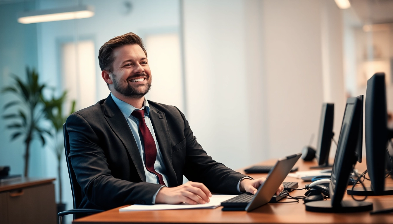 Headhunter IT im modernen Büro bei einem Gespräch mit einem Bewerber.