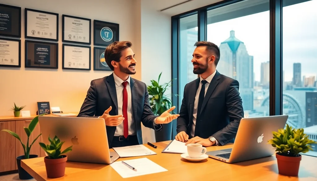 Headhunter Gastronomie engaging in a professional discussion with a candidate in a modern office setting.