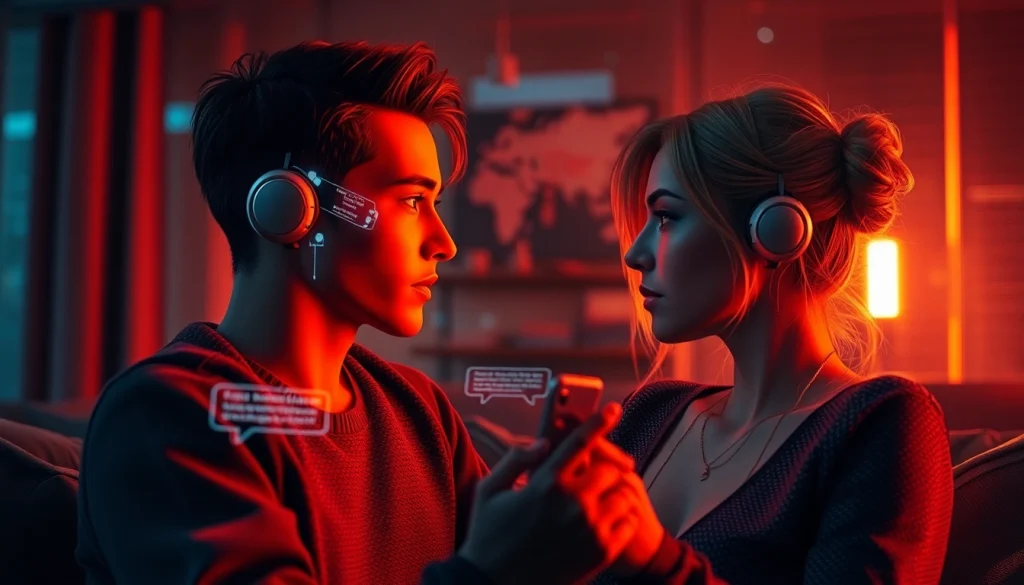 Engaging image of a porn AI chat featuring an intimate digital conversation with a relatable AI character.