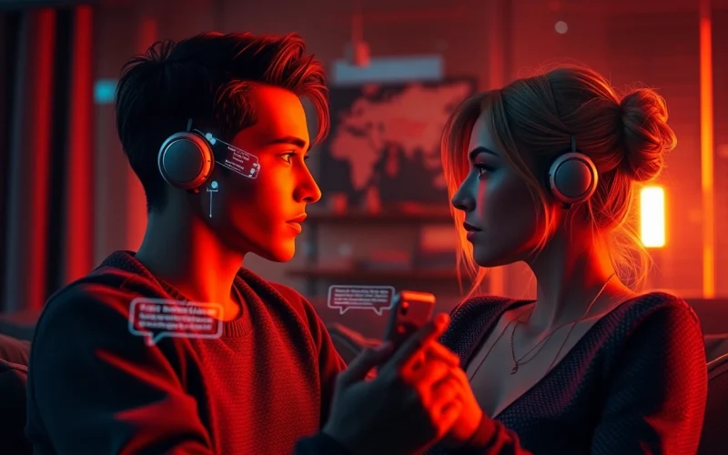 Engaging image of a porn AI chat featuring an intimate digital conversation with a relatable AI character.